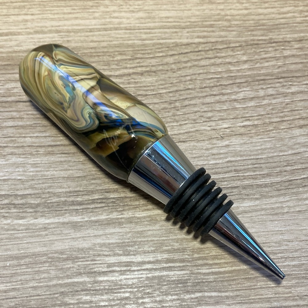 James Hayes glass wine stopper art glass USA